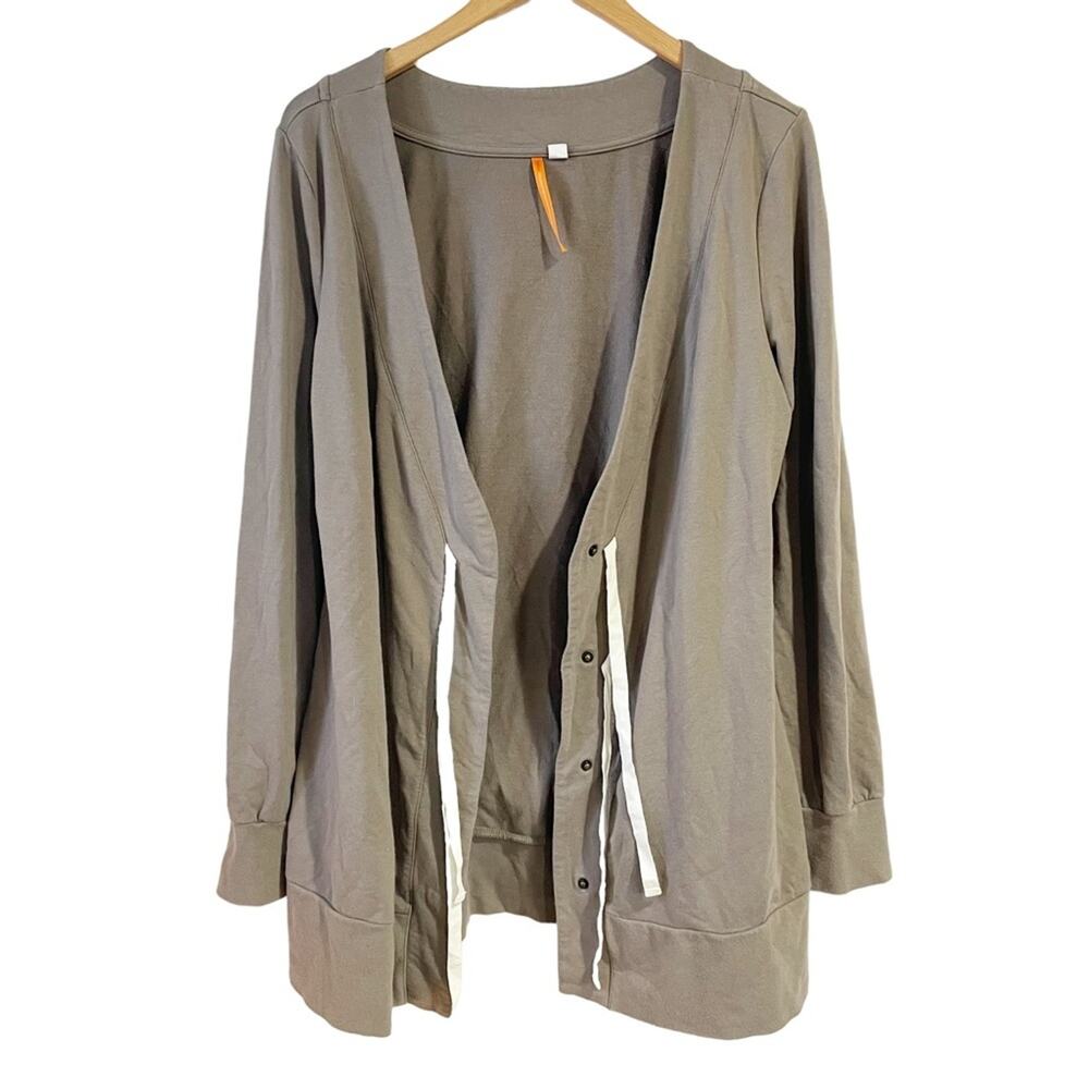 Saturday Sunday Anthropologie Women Cardigan Jacket Tan Button Tie Closure Large